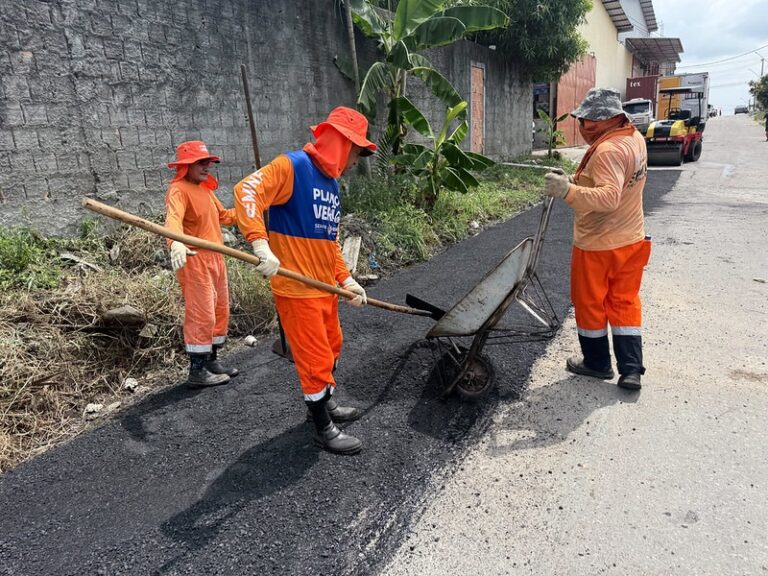Prefeitura de Manaus intensifica obras de recuperação viária no Novo Aleixo