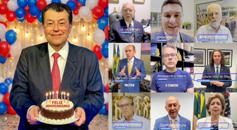 Autoridades parabenizam o senador Eduardo Braga, que completa 65 anos neste sábado